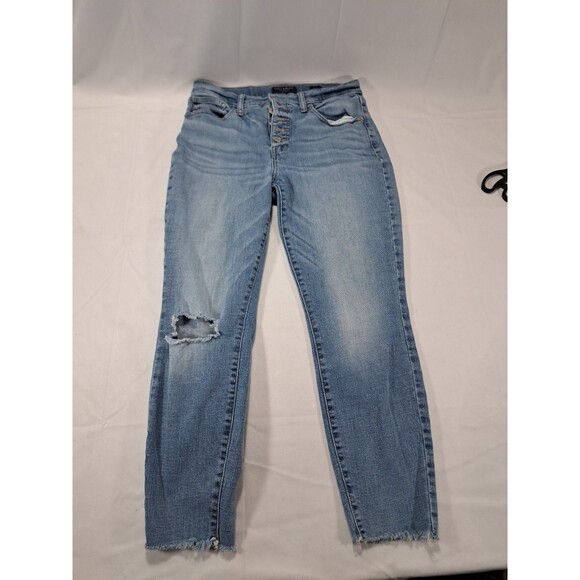 Lucky Brand 8/29 Bridgette High Rise Skinny Ankle Jeans Button Fly Distressed - Picture 1 of 8